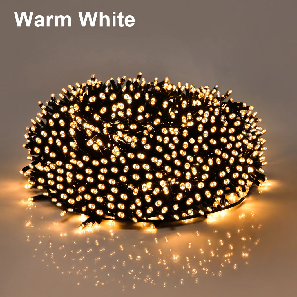 Outdoor Garden LED String Light Christmas Fairy Lights Waterproof Garland Lamp For Home Courtyard Holiday New Year Party Decor