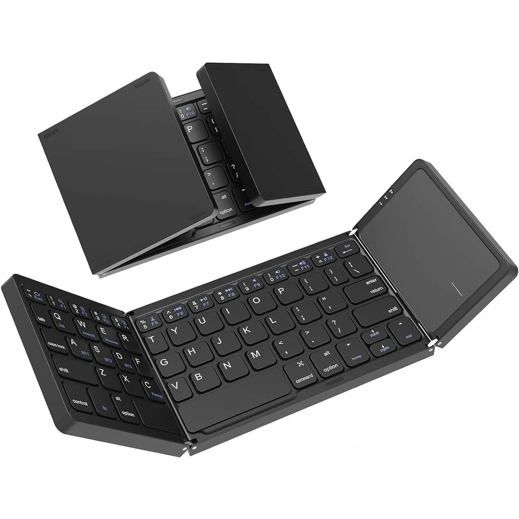 Mini Portable Folding Keyboard with Touchpad Foldable Bluetooth Keyboard Wireless Travel Keyboard for Windows/iOS/Android/PC