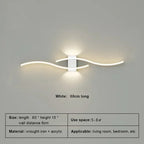 Modern LED Strip Wall Sconce - Double Curve, Remote, Black Gold, Bedside Bedroom | AlluCanFind