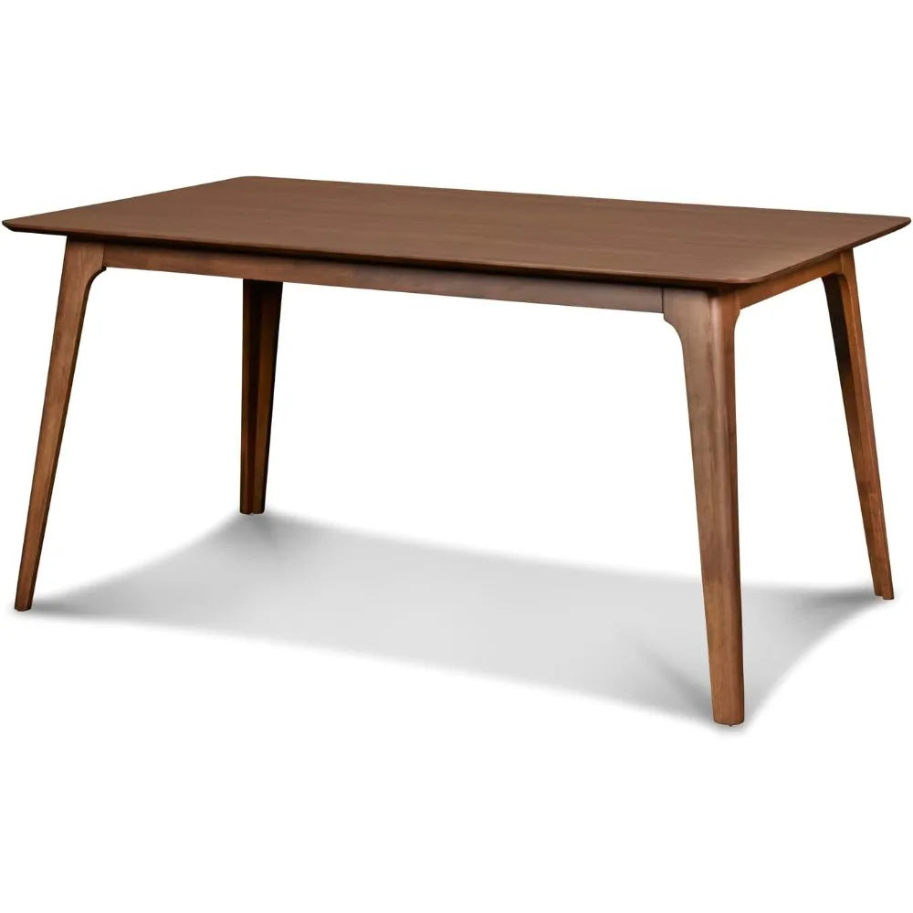 Oscar 60" Rectangle Wood Dining Table, Walnut
