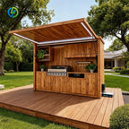 Customized Luxury 304 Stainless Steel Modular Outdoor Kitchen Cabinet Set Sink All-In-One Dining Garden BBQ Grill Patio Cupboard