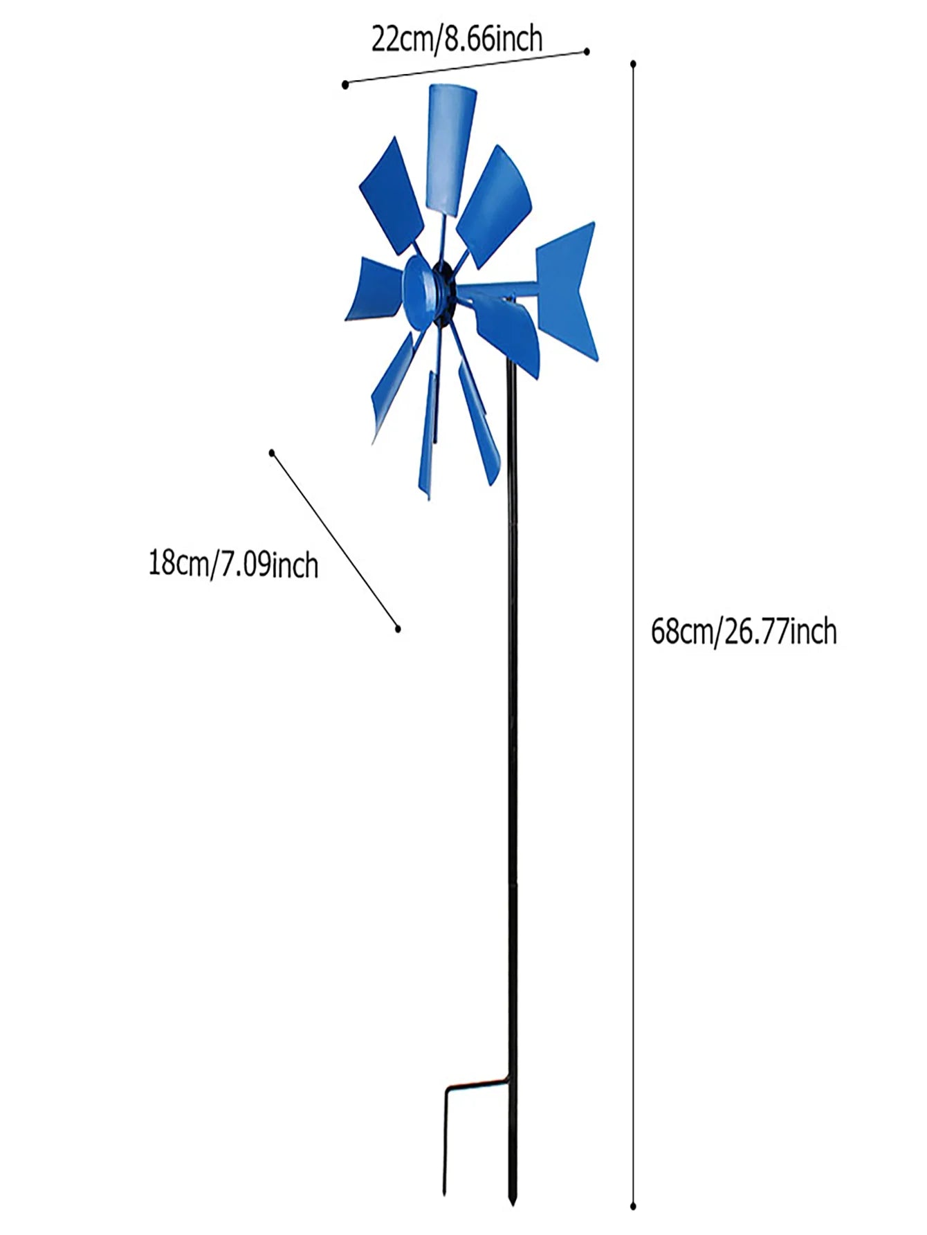 1PCS Creative Metal Rotating Windmill Outdoor Decoration Wrought Iron Windmill Pastoral Decoration Garden Courtyard Arrangement