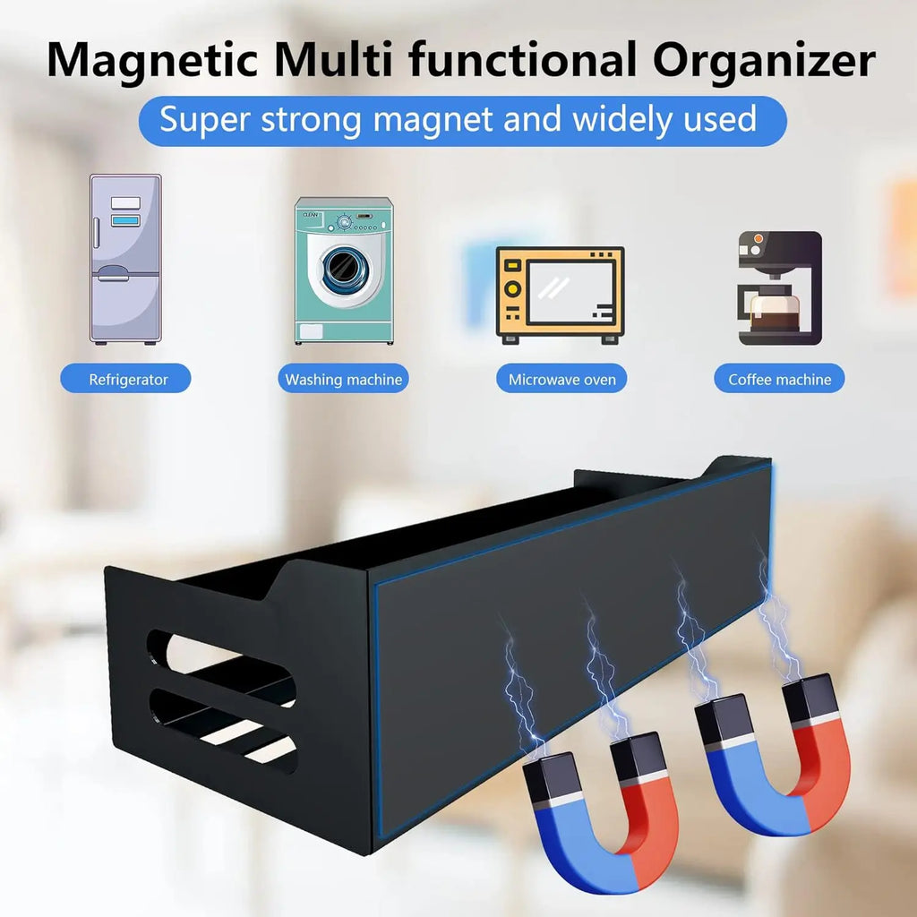 Magnetic Refrigerator Side Storage Rack No Punch Kitchen Organizer Microwave Oven Wall Mounted Shelf Multifunctional Holder