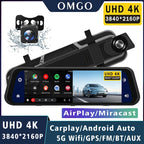 UHD 4K 3840*2160P Car Dvr Carplay Android Auto GPS 5G WIFI AUX Dash Ca