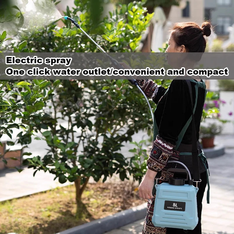 High-Pressure Agricultural Sprayer Lithium Battery 8L Backpack Pesticide Sprayer New Disinfection Irrigation Electric Sprayer
