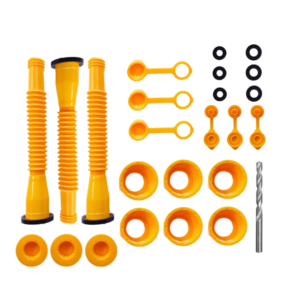 1/3/4/5 Set Gas Can Spout with Screw Collar Caps Anti Spill Gas Tank Nozzle Replacement Gas Can Spouts for Most 1/2/5/10 Gal Can