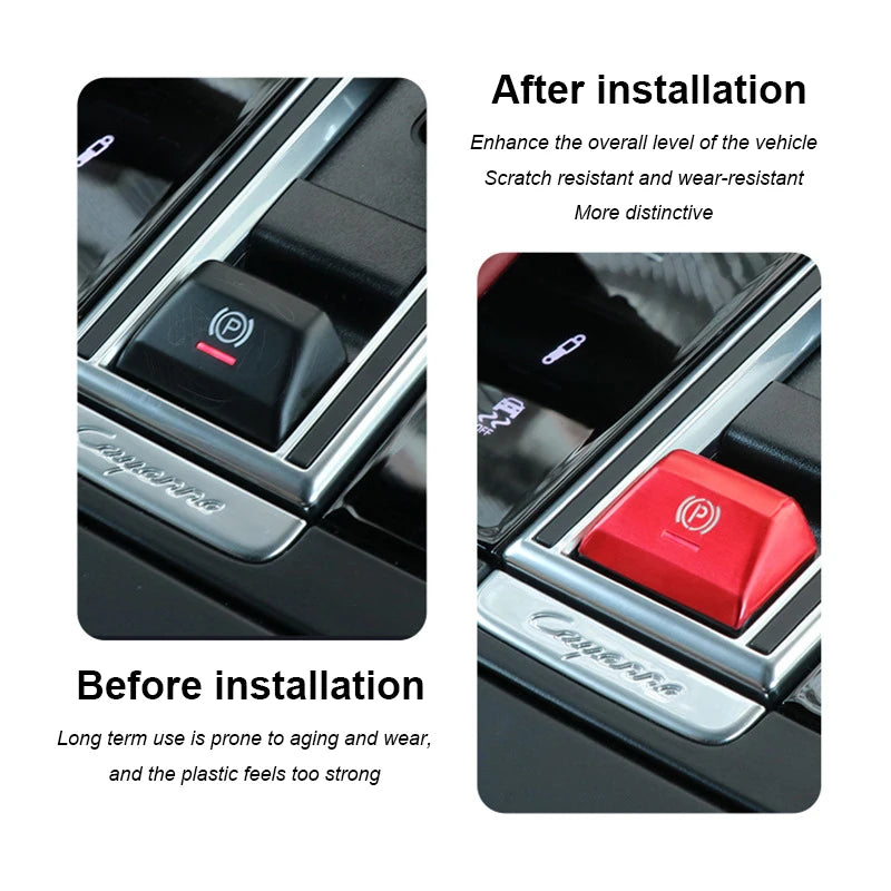 Car Handbrake Parking P Button Sequins Decoration Cover Trim For Porsche Cayenne Panamera 2017-2024 Macan 2014-2021 Accessories