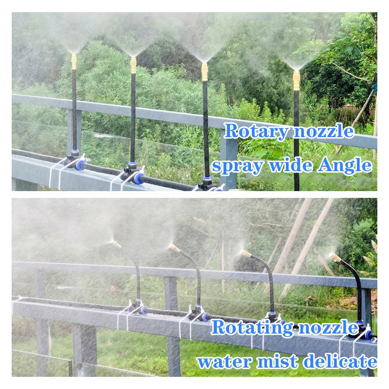 5-20M Universal Automatic Irrigation Sprinkler Kit Rotating Copper Nozzle Garden Balcony Atomization Sprinkler Watering Kits