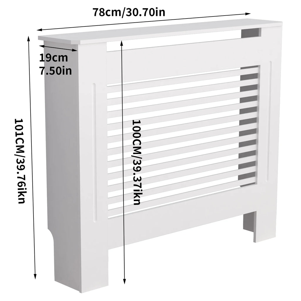 High Radiator Cover Modern Slatted Vertical Radiator Cover MDF Cabinet High Radiators Shelf for Bedroom Living Room Radiators