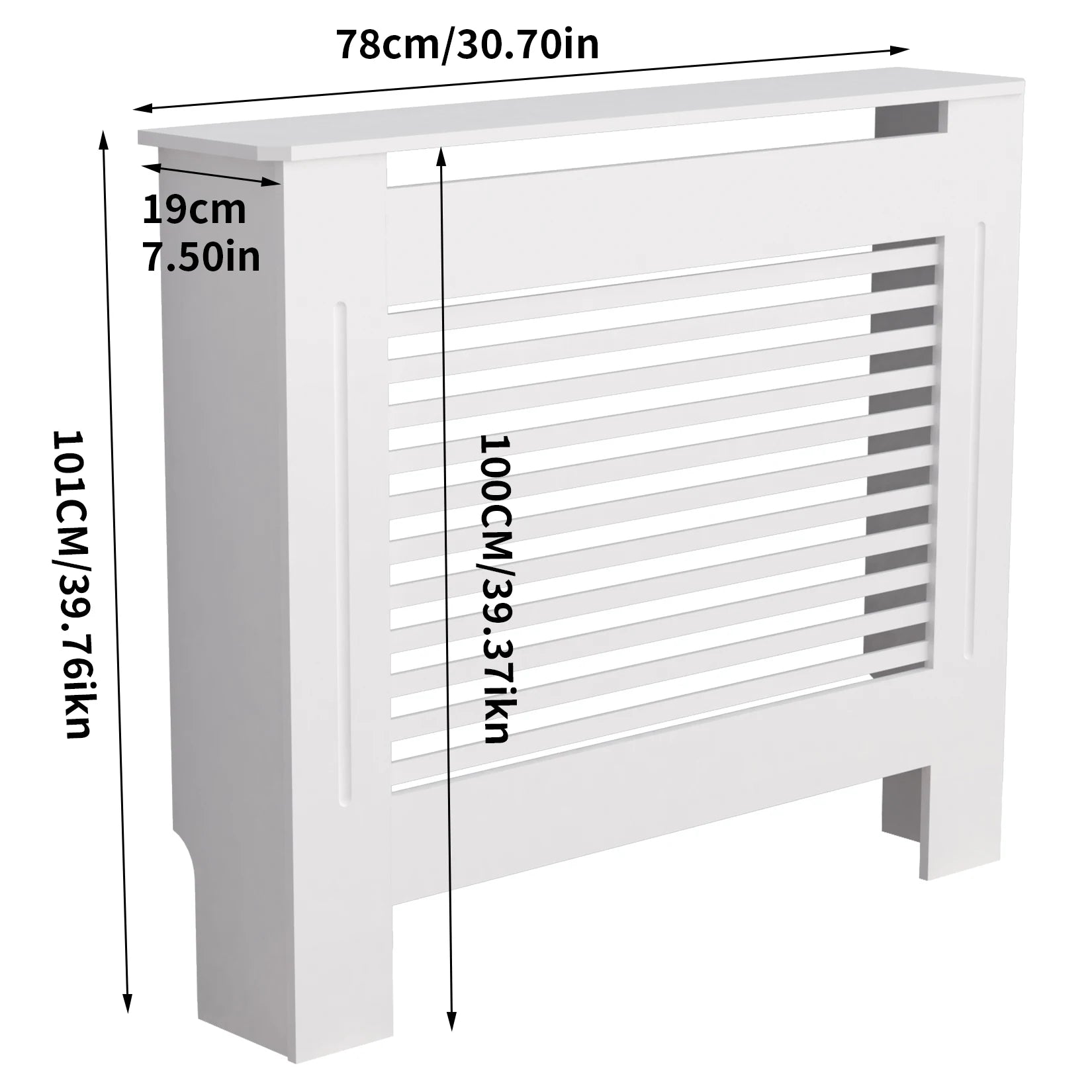 High Radiator Cover Modern Slatted Vertical Radiator Cover MDF Cabinet High Radiators Shelf for Bedroom Living Room Radiators