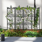 2x Tall Thick Metal Garden Trellis Bird Leaf Grid Panel Support Climbing Trellis