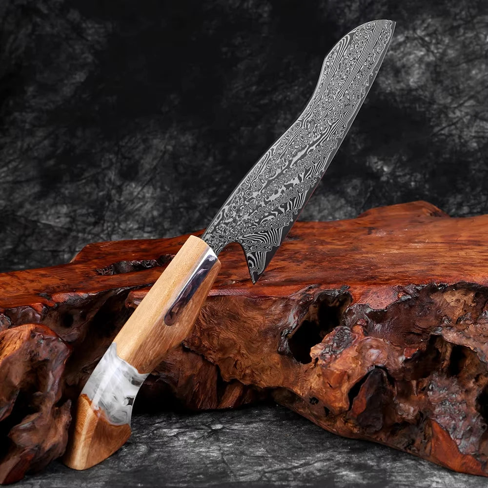 XITUO Premiu Kitchen Knife Set 1-6PCS,Japanese Damascus Steel Chef Knife Set,Chef,Santoku,Nakiri,Bread, Boning&Utility Knives