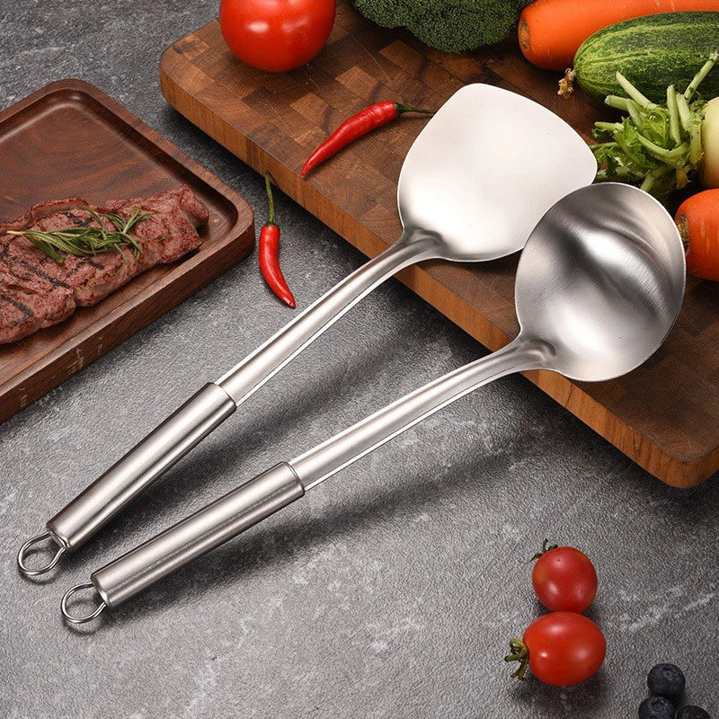 4Pcs Stainless Steel Kitchen Utensil Set Shovel Frying Spoon Soup Colander Spatula Kitchen Tools Set