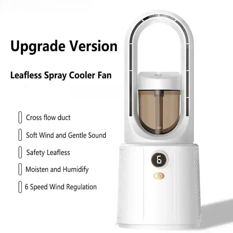 2025 New Bladeless Fan Leafless Spray Fan Usb Mute Desktop Bedroom Nig