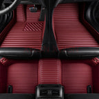 Striped Pu Leather Customized 5D Car Floor Mat for Alfa Romeo Giulia 2015-2021 Stelvio 2016-2021 Interior Accessories Carpet