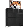 9 Drawers Dresser, Fabric Drawer Cabinet for Home Office, Black