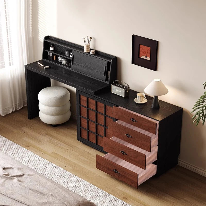 Wood Cosmetics Vanity Table Bedroom Makeup Drawers Mirror Chair Modern Dressing Table Cheap Cosmetics Penteadeira Home Furniture