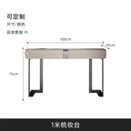 CC Italian minimalist dresser light luxury rock slab leather makeup table modern minimalist high-end sense