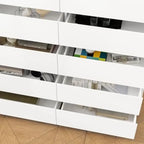 15 Drawer Modern White Dresser 70.9" Chest of Drawers Hidden Handle Design Ample Storage Space Sturdy MDF Construction Smooth