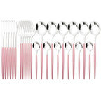 24Pcs Dinnerware Set Stainless Steel Tableware Knife Fork Tea Spoon Cutlery Set Multiple Colour Silverware Kitchen Flatware Set