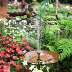 Solar Fountain Pump Panel Powered Water Kits Aquarium Pond Lawn Low Noise Outdoor Bird Bath Garden Decor with 6Nozzles