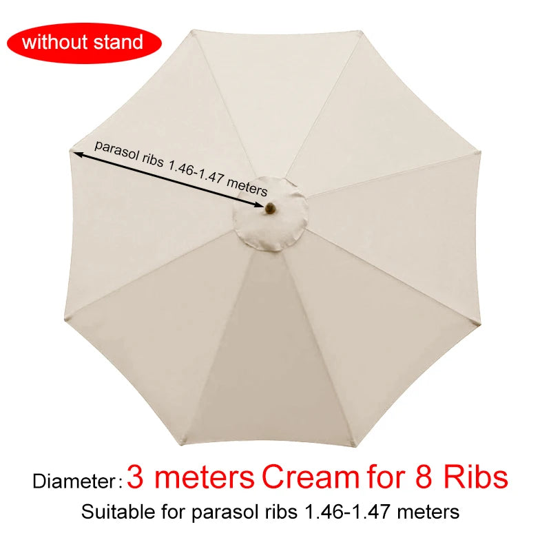 Parasol Replacement Cloth Outdoor Garden Banana Umbrella Cover Waterproof Sunshade Canopy For 6 Ribs/8 Ribs Parasol