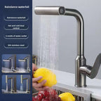 304 Stainless Steel Kitchen Faucet 4 Mode Kitchen Faucet 360°Rotating Waterfall Flow Spray Head Hot And Cold Water Faucet