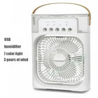 Mini 3 in 1 Air Conditioner Fan USB Desktop Cooler with Humidifier LED
