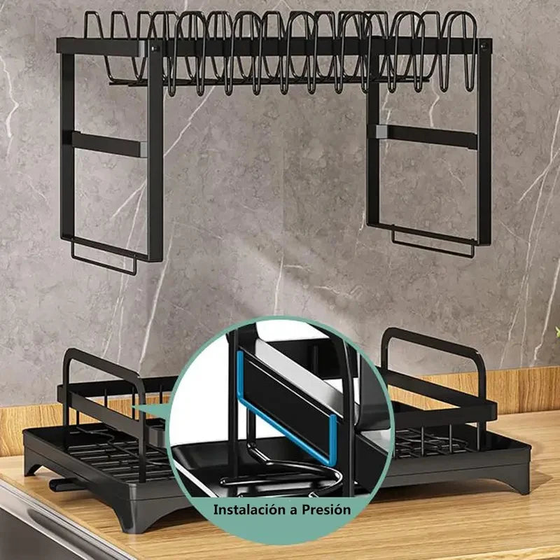Dish Rack Kitchen Storage Organizer for Bowls Plates Snap On Design No Drilling Installation Home Supplies