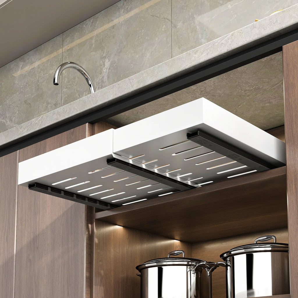 Pull Out Cabinet  Storage Rack with Adhesive Expandable Slide out Drawers for Kitchen Under Sink Organizer , Storage Shelf