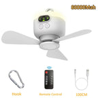 Portable Ceiling Fans 8000mAh Outdoor Camping Fan Tent Ventilator Cool