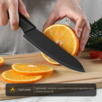 6pcs Kitchen Knife Set with Knife Holder High-grade Black Steel Knife Set Gift Knife Stainless Steel Kitchen Utensils Household