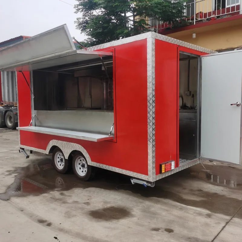 Fast Food Caravan Mobile Kitchen Truck Shipping Container Food Trailer with Complete Cooking Equipment