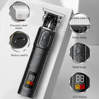 T9 LCD Electric Hairdresser Oil Shaving Head Electric Pusher Carving Electric Pusher Clipper Hair Precision Trimmer for Men Care