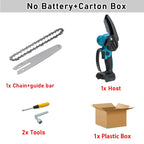 8 Inch Cordless Electric Chain Saw Mini Pruning Saw Rechargeable Chain Saw Woodworking Garden Power Tool for Makita 18V Battery
