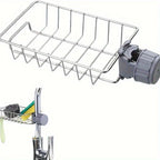 Kitchen Stainless Steel Sink Drain Rack Sponge Storage Faucet Holder Soap Drainer Towel Rack Shelf Organizer Kitchen Accessories