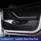 For Tesla Model Y Model 3 2018-2023 2024 Car door anti kick pad Anti dirt leather stickers door protection Interior accessories