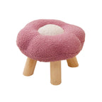Footrest Pouf Cartoon Flower Shaped Sofa Footstool for Playroom Bedside Porch