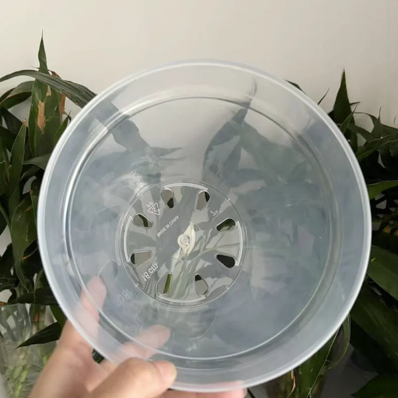 6Pcs 10/12/15/18/20/23CM Clear Nursery Pots Transparent Plastic Planter with Drainage Hole Seed Starting Pot Flower Plant Contai
