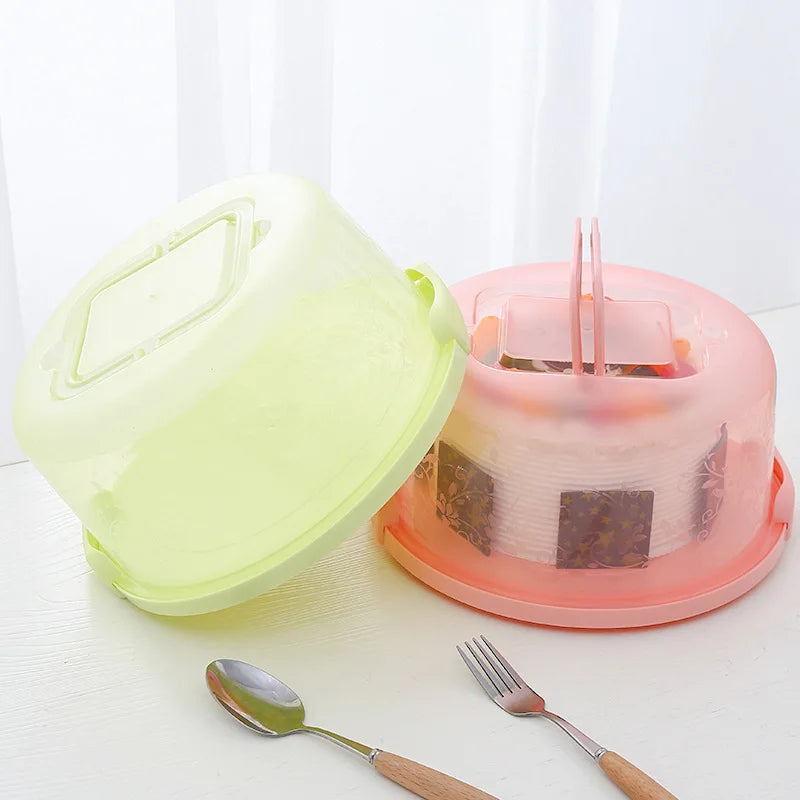 Kitchen PP Transparent Round Fresh-keeping Storage Boxs Portable Portable Plastic Cake Box 8-inch Birthday Cake Baking Box Home