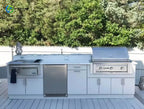 Custom High-Quality Stainless Steel Outdoor Kitchen Cabinet with Modern Laundry Sink and Glass Door - Perfect for Small Kitchens