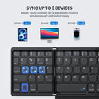 Mini Portable Folding Keyboard with Touchpad Foldable Bluetooth Keyboard Wireless Travel Keyboard for Windows/iOS/Android/PC