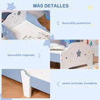 Homcom Bed for Children +3 Years 143X74X59 cm with Blue Star Print