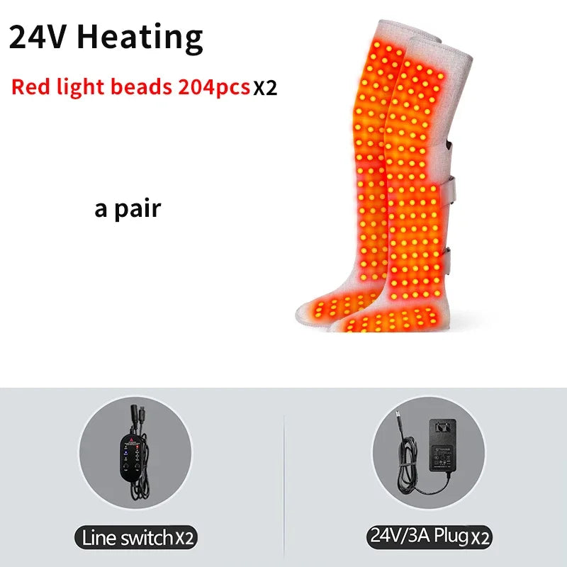 Portable Red Light Heating Long Leg Boots  Leg Vibration Massage Relieves Joint Rheumatic Pain Numbness Chronic Cold LegSyndrome
