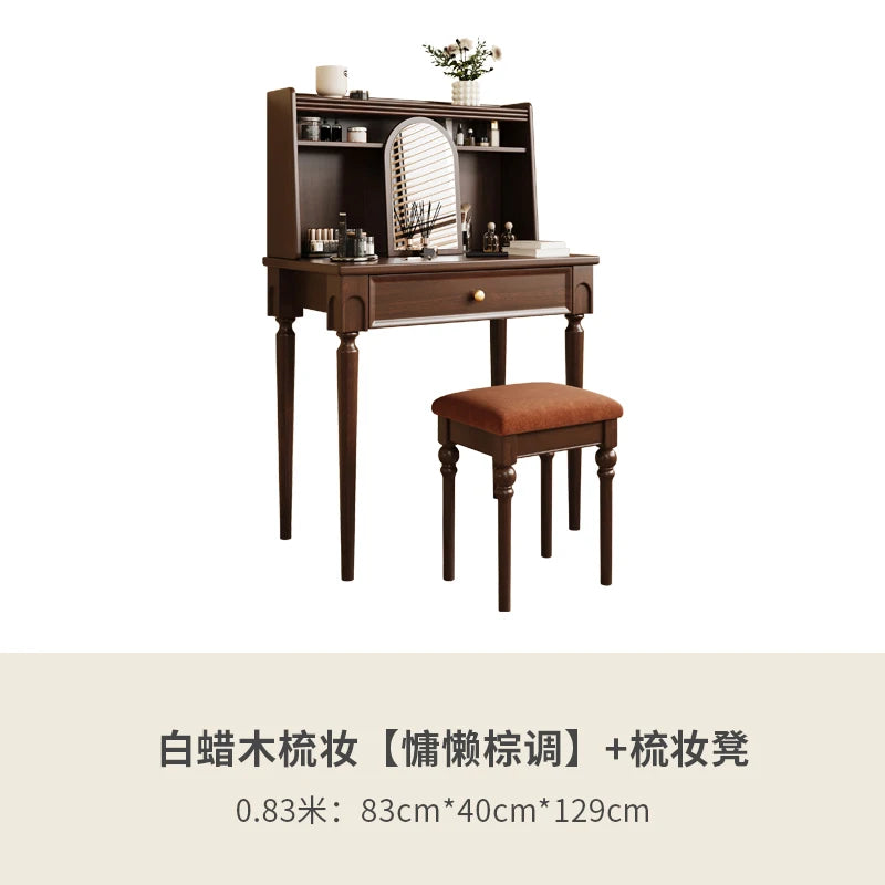 Make Up Vanity Table Dressers for Bedroom Sets Wooden Furniture Makeup Dressing Table with Mirror Complete Room Furniture Rooms