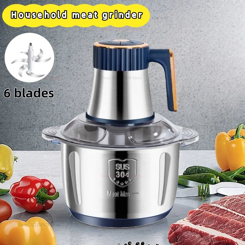 304 Stainless Steel Electric Meat Grinders Multifunction Vegetable Fruit Pepper Garlic Chopper Mincer Baby Food Blender