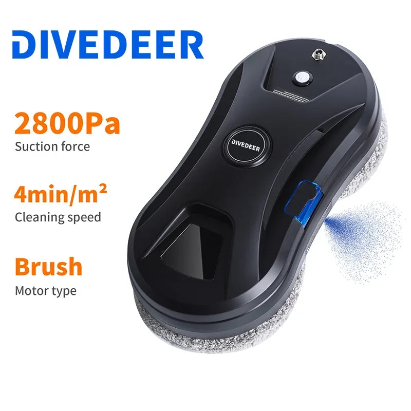 DIVEDEER electric window cleaner one-touch glass cleaning machine home smart wall cleaner window cleaning glass