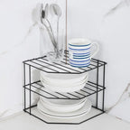 Kitchen Seasoning Corner Rack Pot Dish Food Sundries Organizer Rack Non Punching Portable Storage Table Kitchen Bathroom Holder