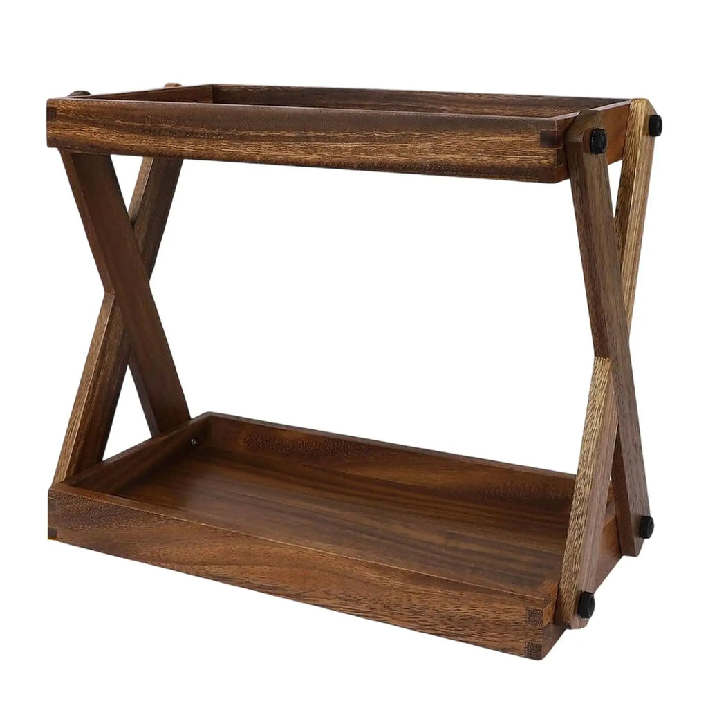 Wood Countertop Shelf,Coffee Station Organizer,Rustic,Sturdy,Kitchen Rack
