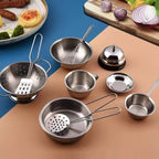 Mini Stainless-Steel Kitchen Toys .A Tiny Size Play House Cooking Utensil Set for Kids . Educational Kitchen Experience